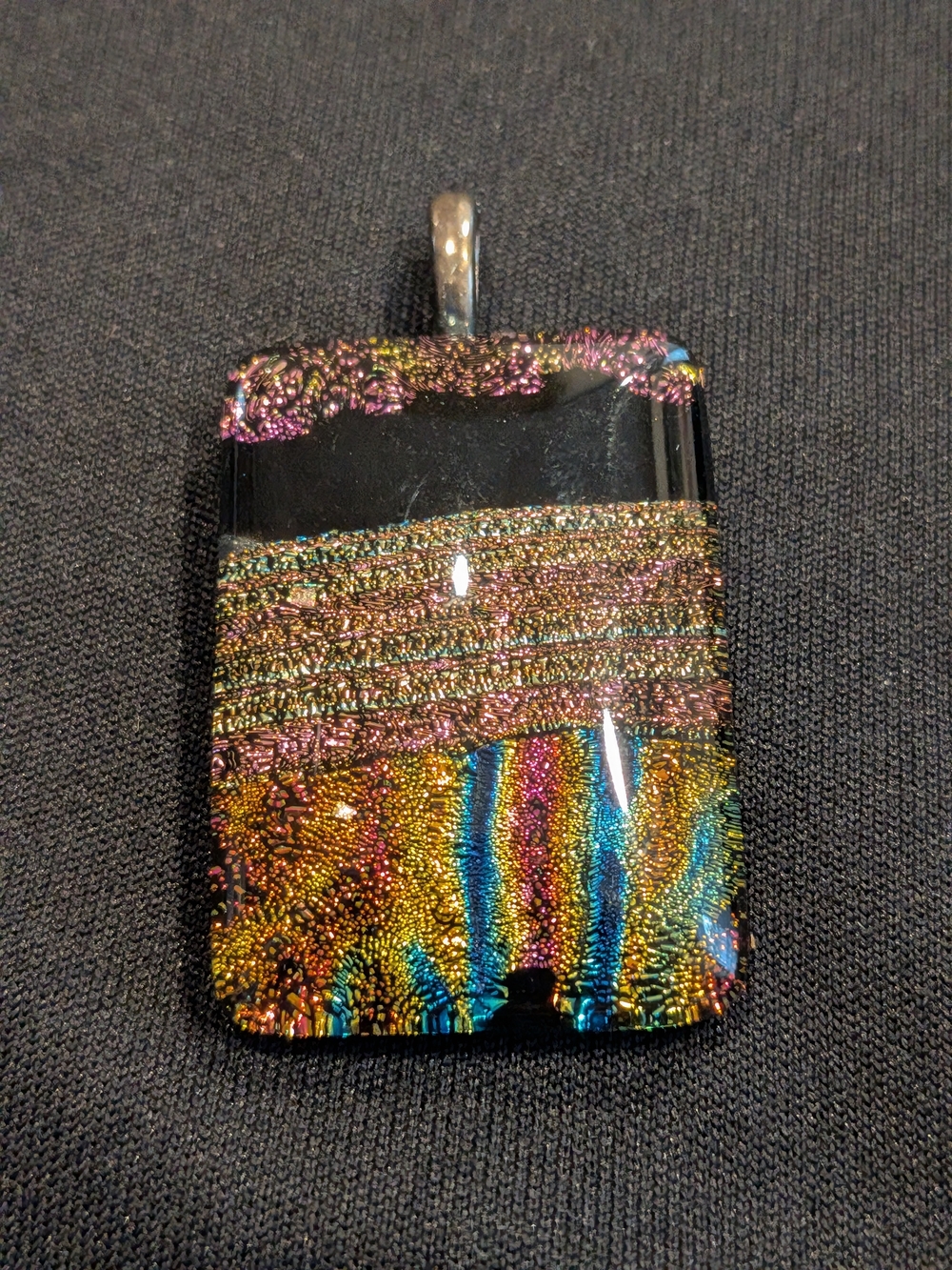 Fused Dichroic Glass Pendant - Multicolor